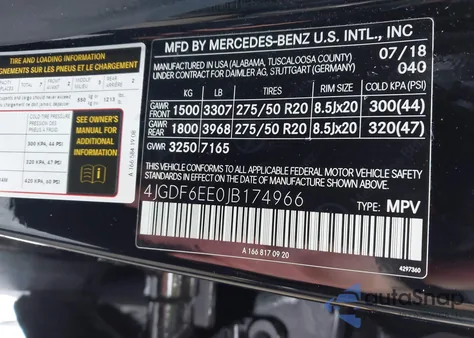 2018 Mercedes-Benz Gls 450 4Matic from USA, damaged, VIN 4JGDF6EE0JB174966